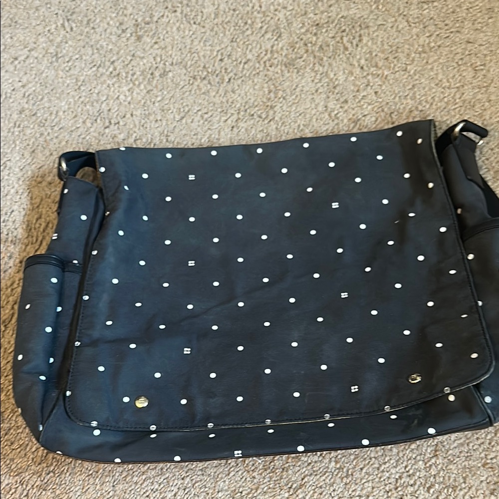 Polka Dot Black Messenger Bag